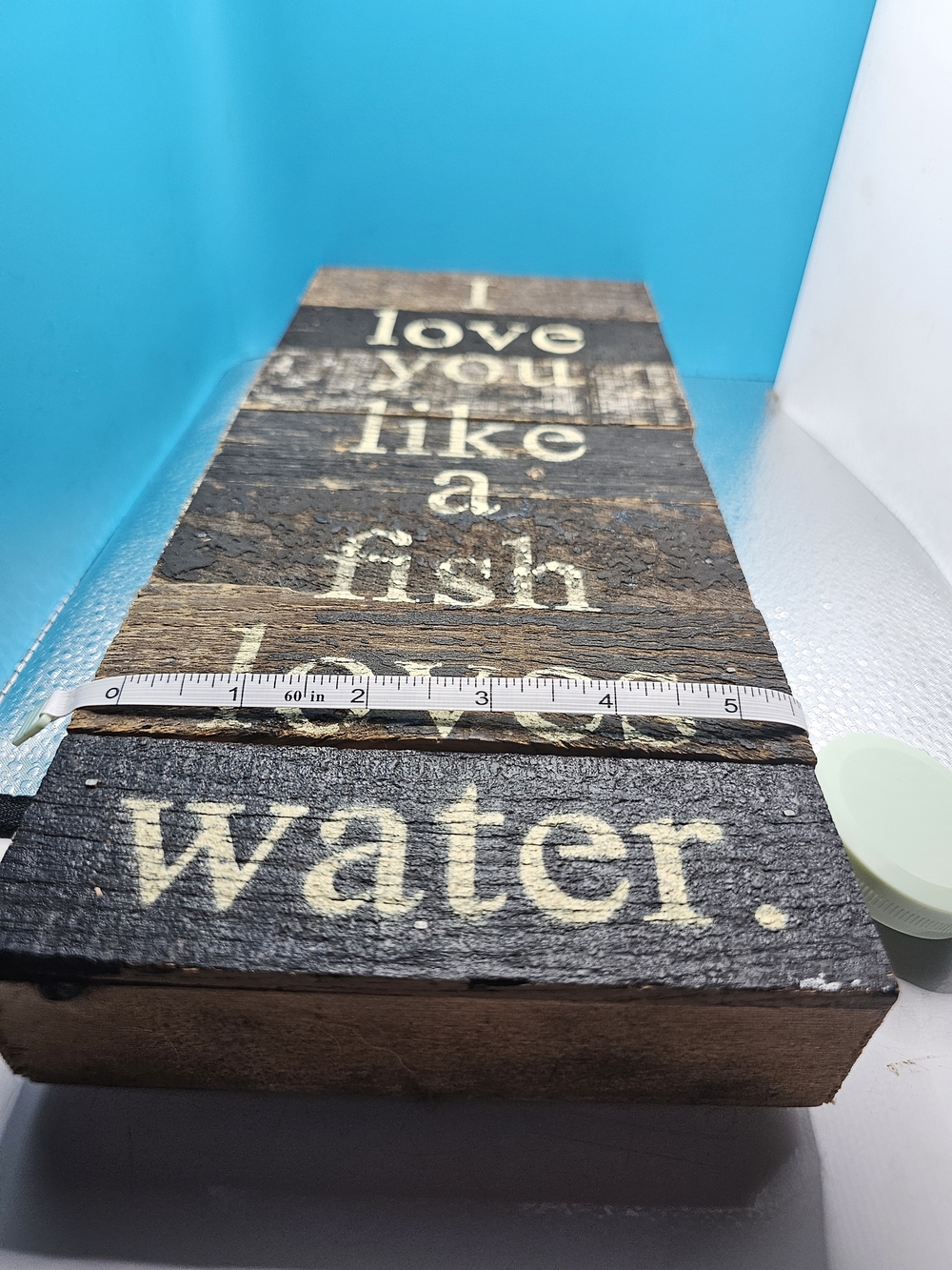 Handmade Rustic Wood Sign with Cream Lettering - Picture 2 of 5